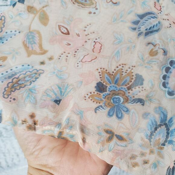 Xhilaration Floral Sheer Blouse Women Size Small Whimsical Cottagecore Vibes - Picture 5 of 10